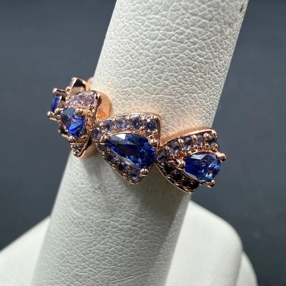 Bomb Party Chasin' You Size 6 Ring Sapphire CZ RBP6666 Rose Gold Plated
